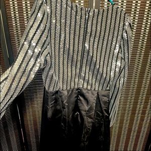 Black Formal Dress with Sequins top in front and back